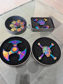 Set 4 fidget spinner metallici rainbow