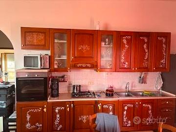 Cucina Completa in legno decorata a mano
