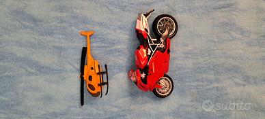 Lotto Modellino Moto Ducati 999 S ed elicottero