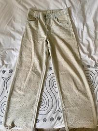 Jeans Zara a zampa con brillantini