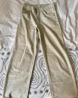 Jeans Zara a zampa con brillantini