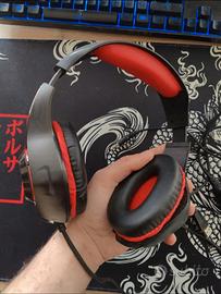cuffie gaming led rosso