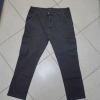 Jeans Nero Cargo Taglia 50 Uomo