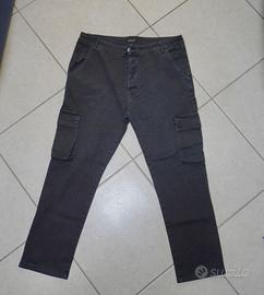 Jeans Nero Cargo Taglia 50 Uomo