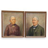 MOSE' TURRI - COPPIA QUADRI RITRATTI BORGHESI