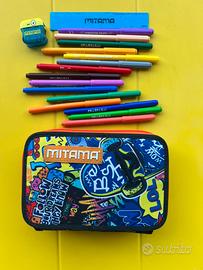 Mitama Astuccio Scuola 3 Scomparti, Skate Dream