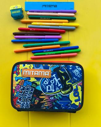 Mitama Astuccio Scuola 3 Scomparti, Skate Dream