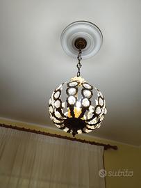 lampadario vintage con cristalli 