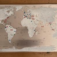 Lavagna magnetica in acciaio,mappa chiara. SELETTI