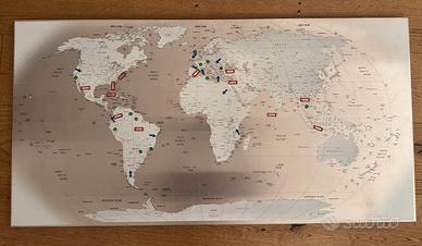 Lavagna magnetica in acciaio,mappa chiara. SELETTI