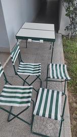 TAVOLINO DA PIC- NIC A VALIGETTA CON 4 SEDIE