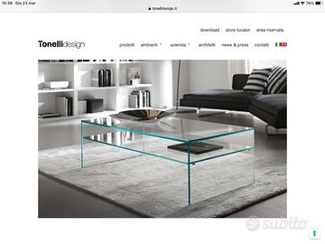 Tavolo tonelli in vetro