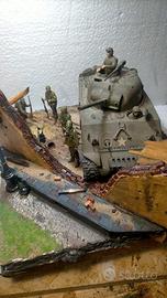 Diorama scala 1/35 fanteria americana e carro
