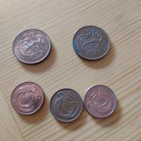 stock 5  monete irlandese 2P e 1P