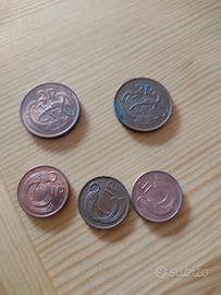 stock 5  monete irlandese 2P e 1P