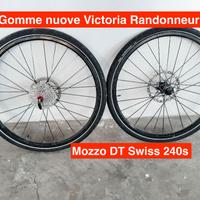 2 RUOTE BICI DA  CORSA, DT SWISS 240S - SHIMANO XT