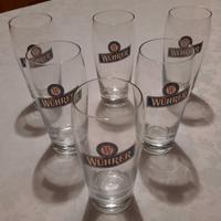 Sei bicchieri birra Wührer anni '70
