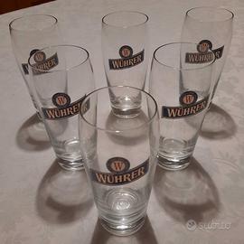 Sei bicchieri birra Wührer anni '70