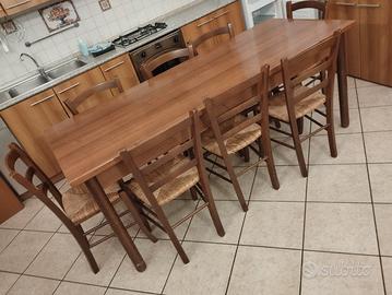 n. 8 sedie legno paesane paglia rustiche