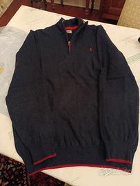 Pullover/polo misto lana, blu, Tg.L - SLAM