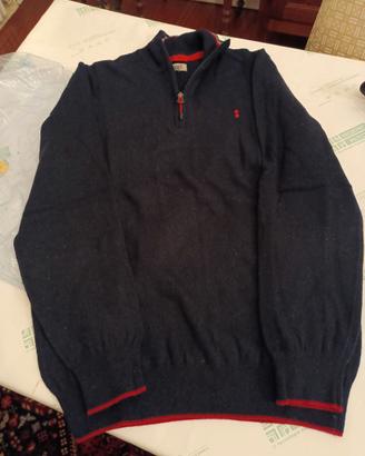 Pullover/polo misto lana, blu, Tg.L - SLAM