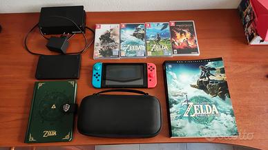 Nintendo switch+4 Giochi+Guida ufficiale Zelda TOK