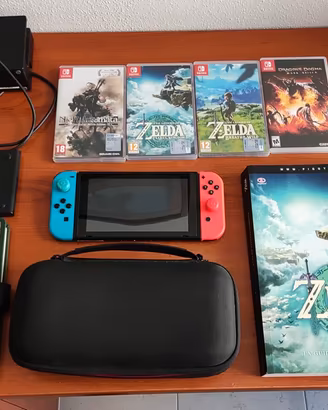 Nintendo switch+4 Giochi+Guida ufficiale Zelda TOK