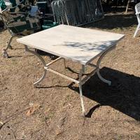 Tavolo piano marmo base ferro (100x80 H 75)