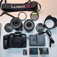Lumix G70 mirrorless con obbiettivi 14-42 e 45-150