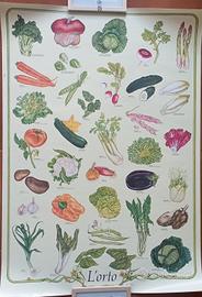 Poster vintage didattico l'orto 68x98