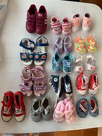 Lotto  Scarpe Bambina Usate  15 Paia Marche Varie