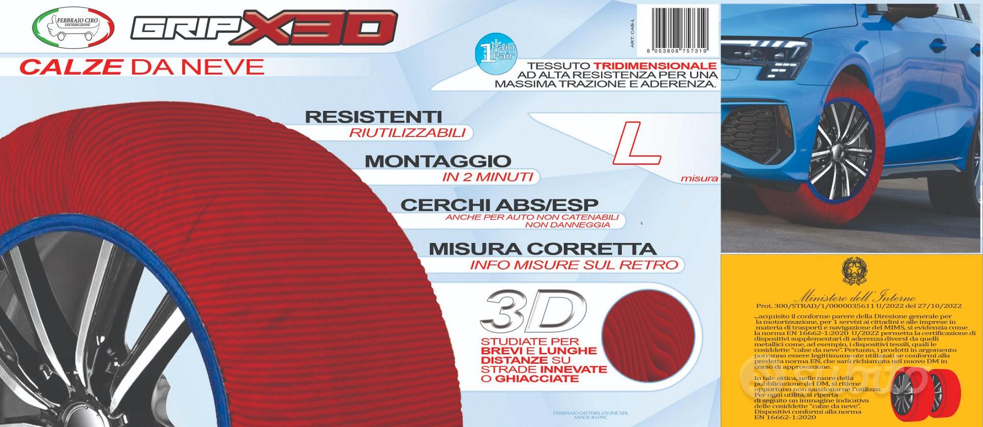 Calze Da Neve Speed Per Pneumatici 215/50 R18 - Omologate EN 16662-1 | Alternative Alle Catene - Foto 9