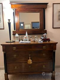 CASSETTONE STILE IMPERO E SPECCHIO