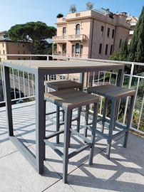 Tavolo alto Bar con sgabelli