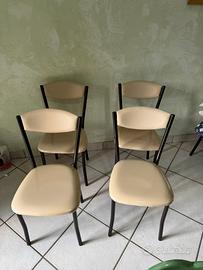 4 Sedie da cucina in finta pelle tortora 4 sedie