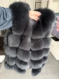 Gilet in vera pelliccia di volpe taglia S