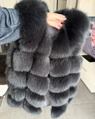 Gilet in vera pelliccia di volpe taglia S