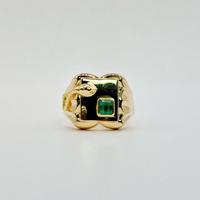 Anello da uomo oro 18 kt e  smeraldo
