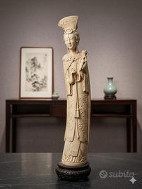 Statua Orientale d'Epoca in Resina/Pasta d'Ossa