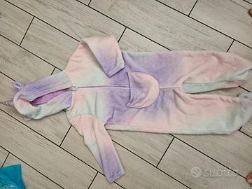 costume carnevale tutona pigiama unicorno 4-6 anni
