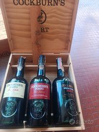 vino porto con scatola in legno 