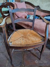 Sedia impagliata da consolidare 