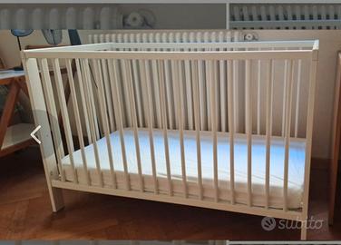 Lettino ikea bianco con sbarre 120x60