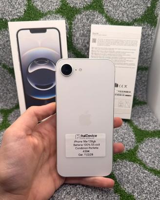 IPhone 16e 128gb Bianco - 🔋100%  Gar. 6/02/2028