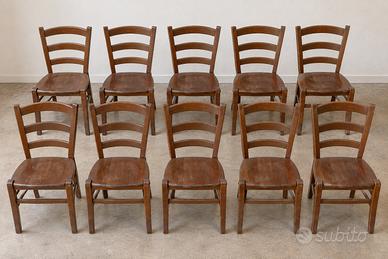 Sedie in legno massello stile rustico