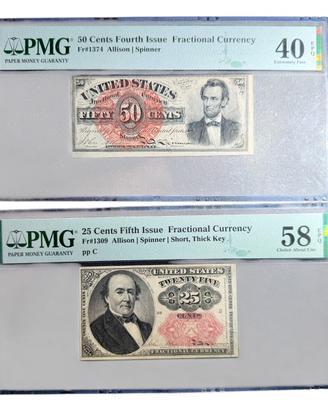 Lotto Fractional Currency USA PMG
