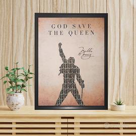 Quadro Freddie Mercury A3 con Francobolli inglesi