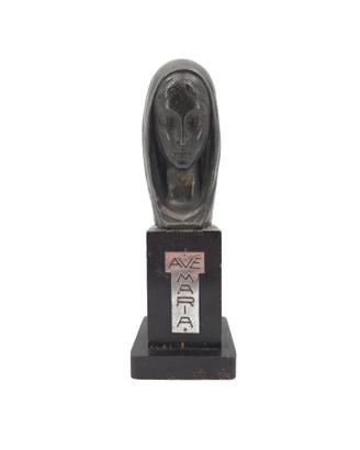 Scultura Busto Madonna Metallo A. Pannunzio XX Sec