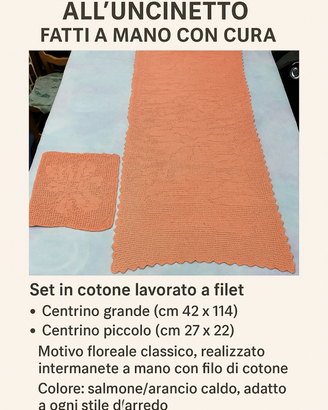 Set in cotone lavorato a filet