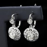 ORECCHINI VINTAGE PENDENTI IN ORO BIANCO 18KT